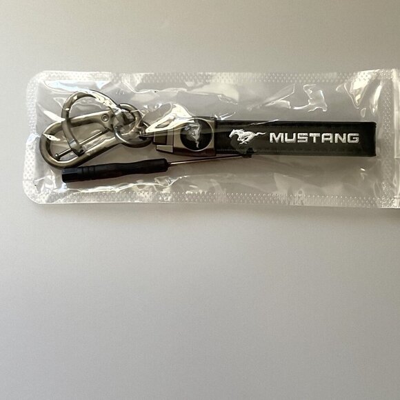 MUSTANG KEYCHAIN GENUINE LEATHER CAR FOB KEYS - Picture 9 of 10